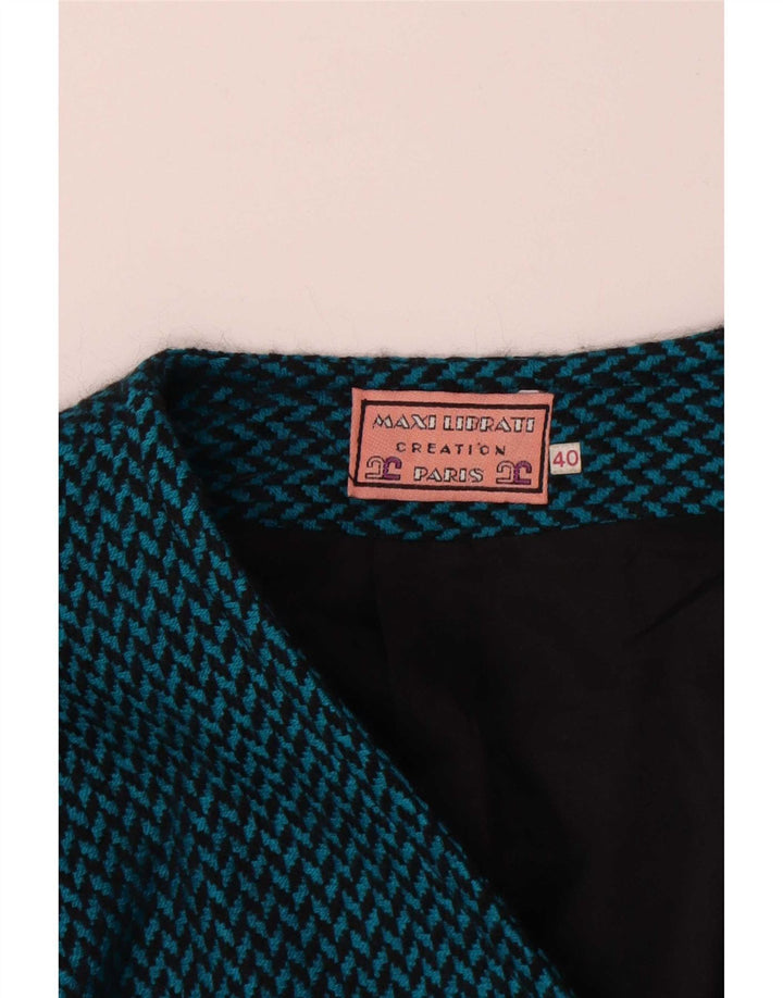 Maxi Librati Womens 3 Button Blazer Jacket EU 40 Medium Blue Herringbone