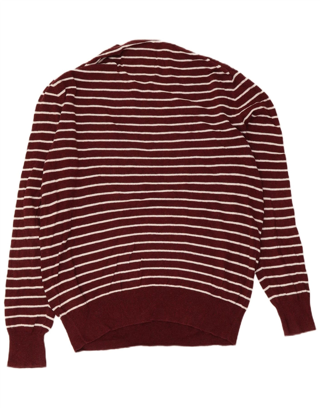 SUPERDRY Mens Crew Neck Jumper Sweater XL Maroon Striped Cotton