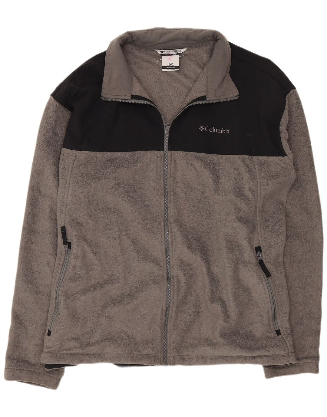 Columbia Mens Fleece Jacket UK 46 3XL Grey Colourblock Polyester