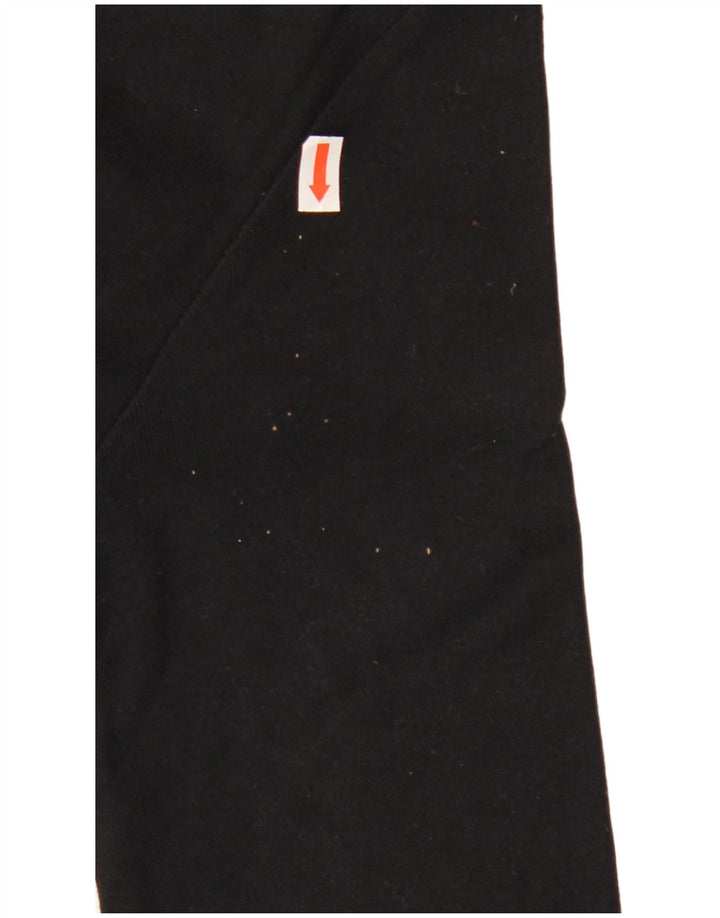 ARMANI JEANS Womens Graphic Top 3/4 Sleeve UK 12 Medium Black Cotton