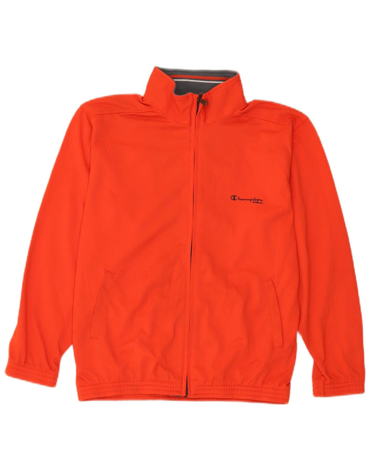 Champion Boys Tracksuit Top Jacket 11-12 Years Orange Polyester