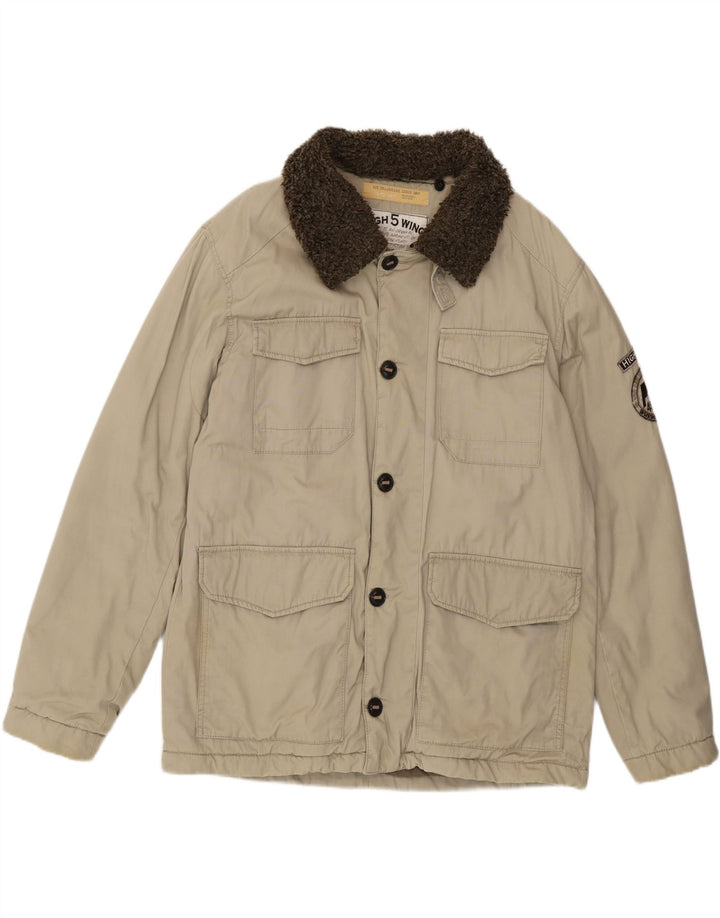 VINTAGE Mens Utility Jacket UK 40 Large Beige Cotton Vintage Vintage and Second-Hand Vintage from Messina Hembry 