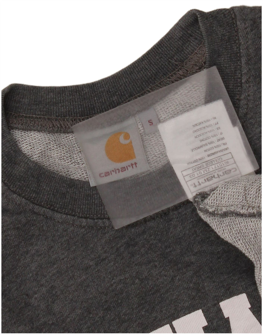 Carhartt Mens Graphic Sweatshirt Jumper Small Grey Cotton