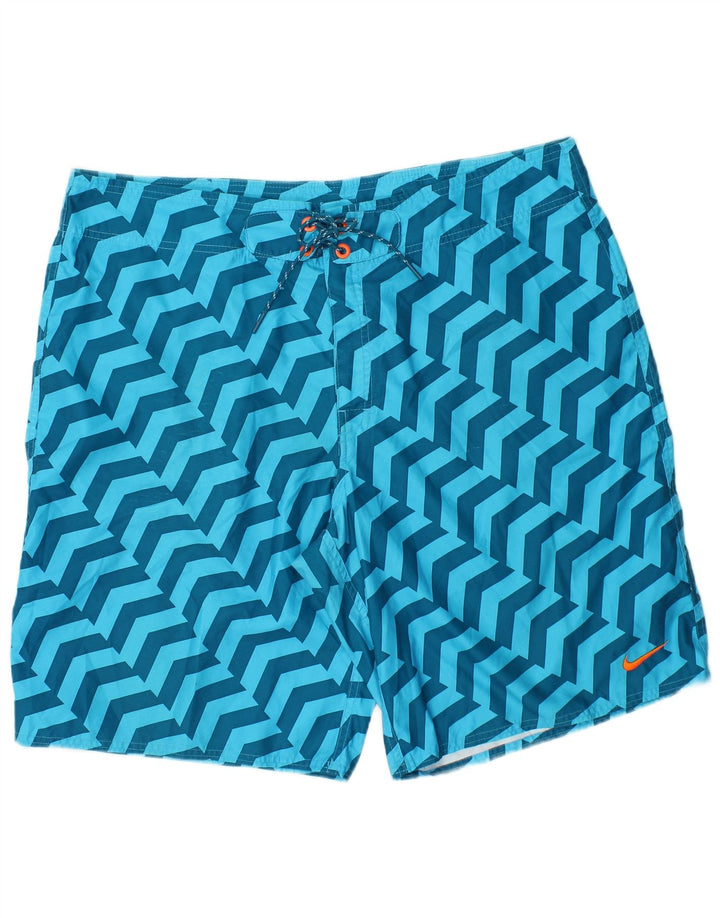 ADIDAS Mens Swimming Shorts XL  Blue Geometric Polyester