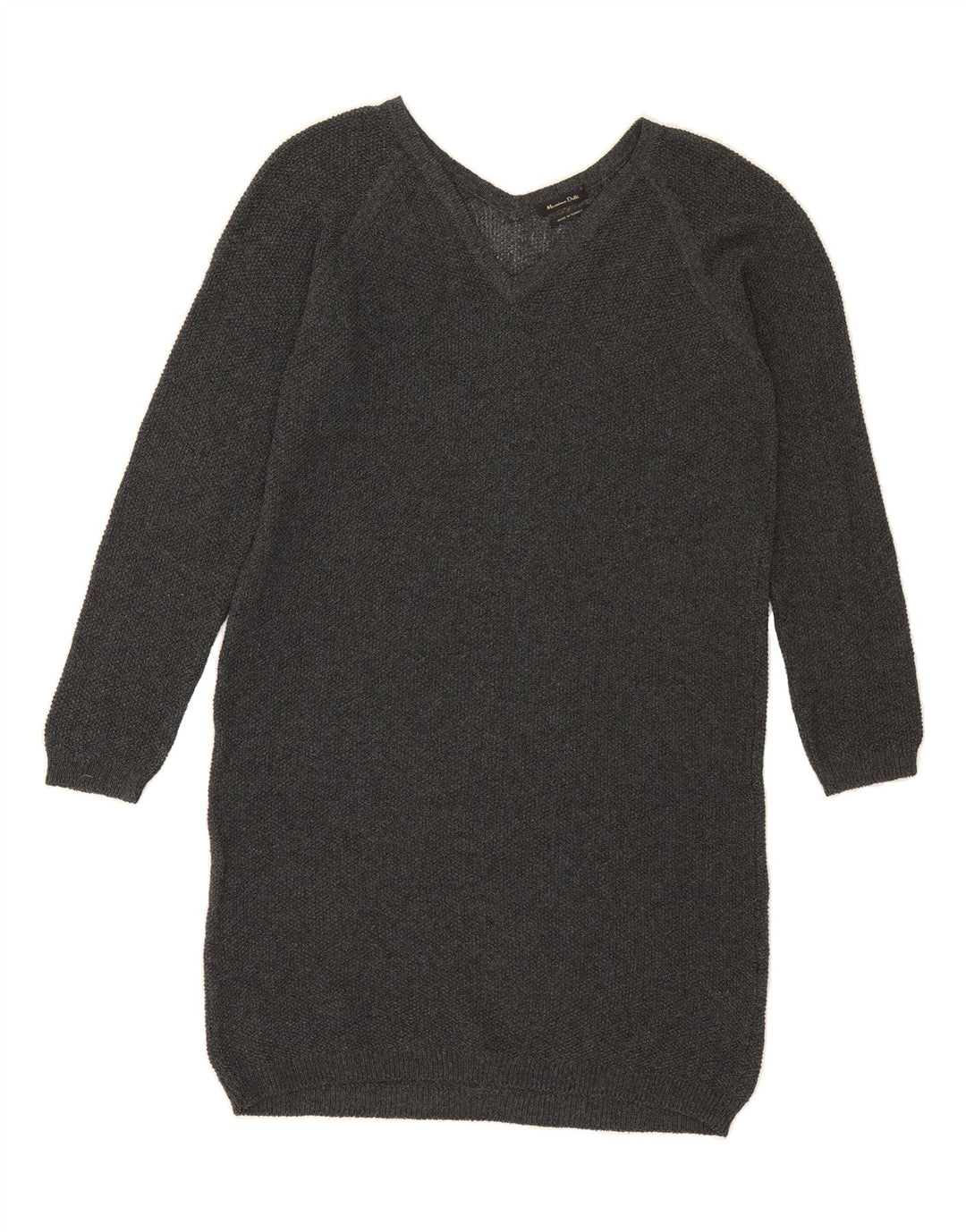 MASSIMO DUTTI Womens Long Sleeve Jumper Dress UK 14 Medium Grey Vintage Massimo Dutti and Second-Hand Massimo Dutti from Messina Hembry 