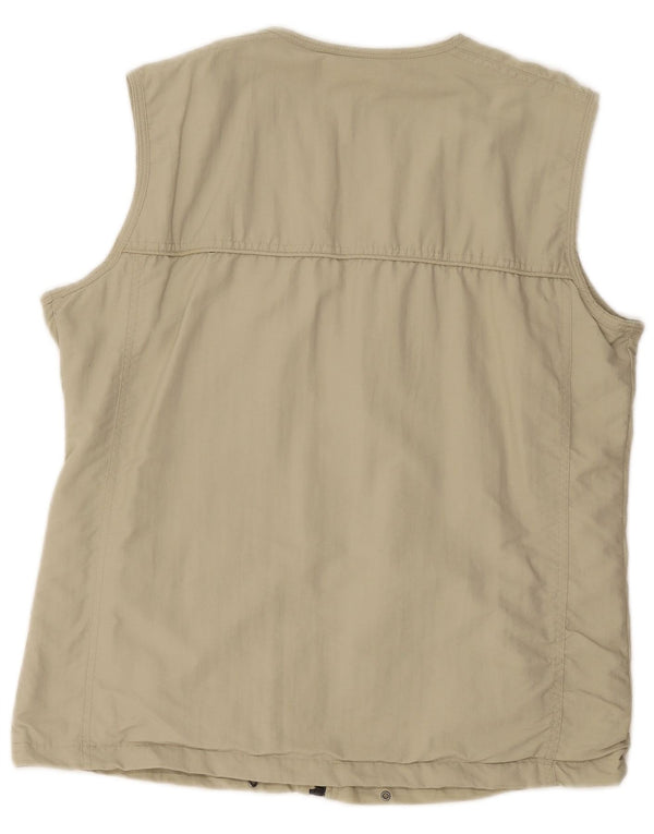 Vintage Mens Utility Gilet UK 40/42 Medium Beige Polyester