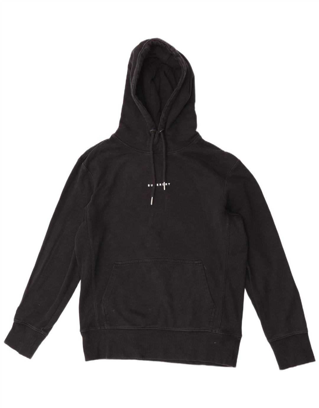 Superdry Mens Hoodie Jumper Medium Black Cotton