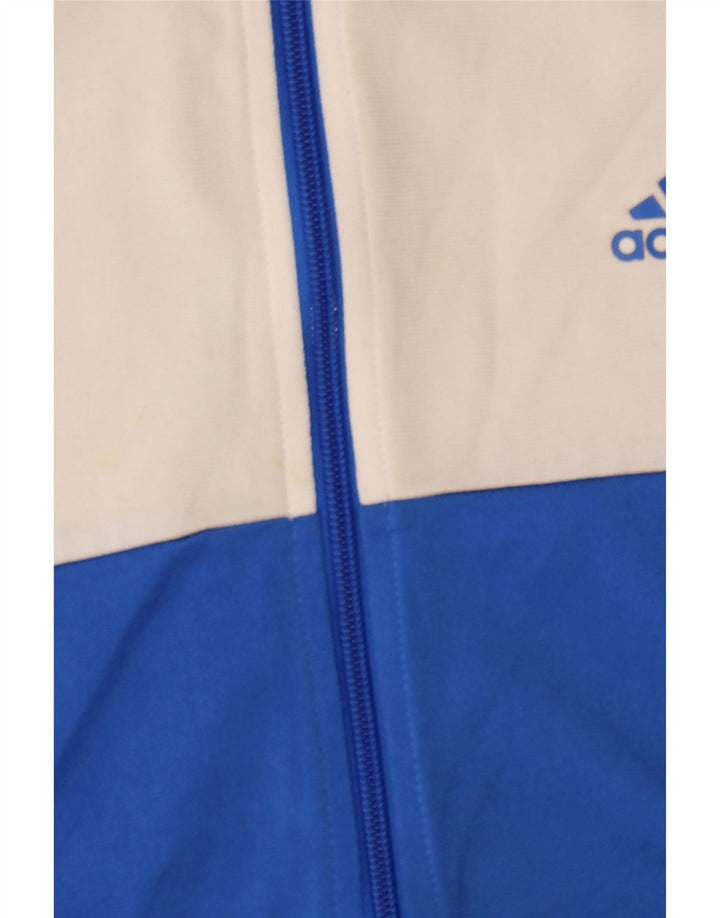 ADIDAS Boys Tracksuit Top Jacket 11-12 Years Blue Colourblock Polyester Vintage Adidas and Second-Hand Adidas from Messina Hembry 