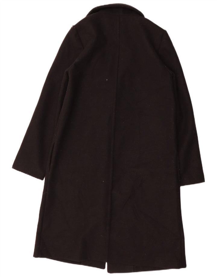 ZARA Womens Open Overcoat UK 14 Medium Black Polyester