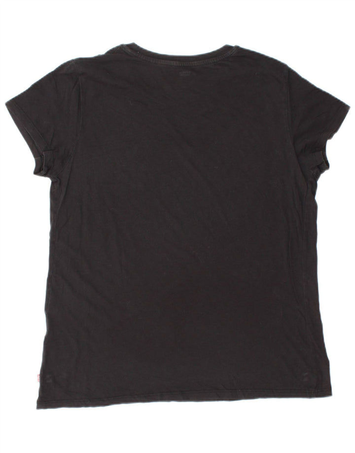 LEVI'S Womens Graphic T-Shirt Top UK 14 Medium Black