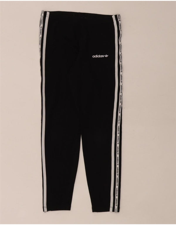 Adidas Girls Graphic Leggings 11-12 Years  Black Cotton