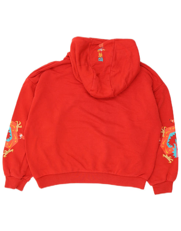 Nike Boys Graphic Hoodie Jumper 10-11 Years Medium Red Cotton