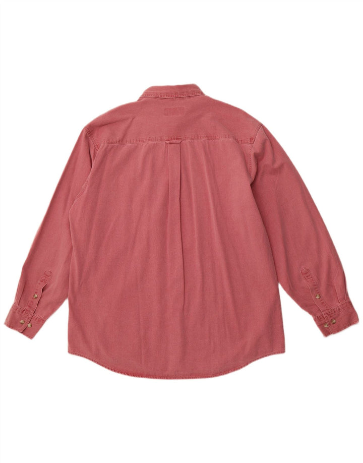 CATAMARAN Mens Corduroy Shirt Large Pink Cotton