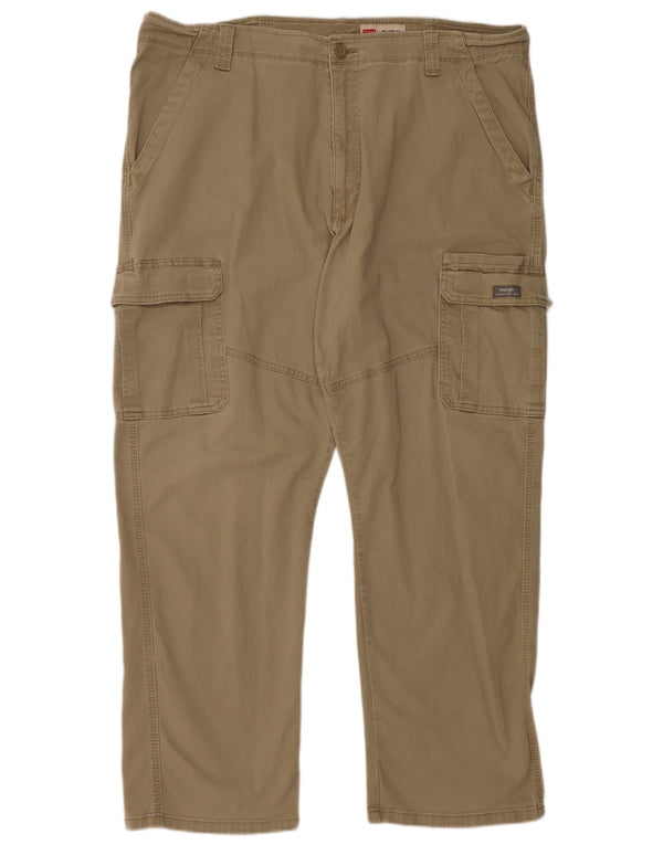 WRANGLER Mens Relaxed Fit Cargo Trousers W40 L30 Beige Cotton