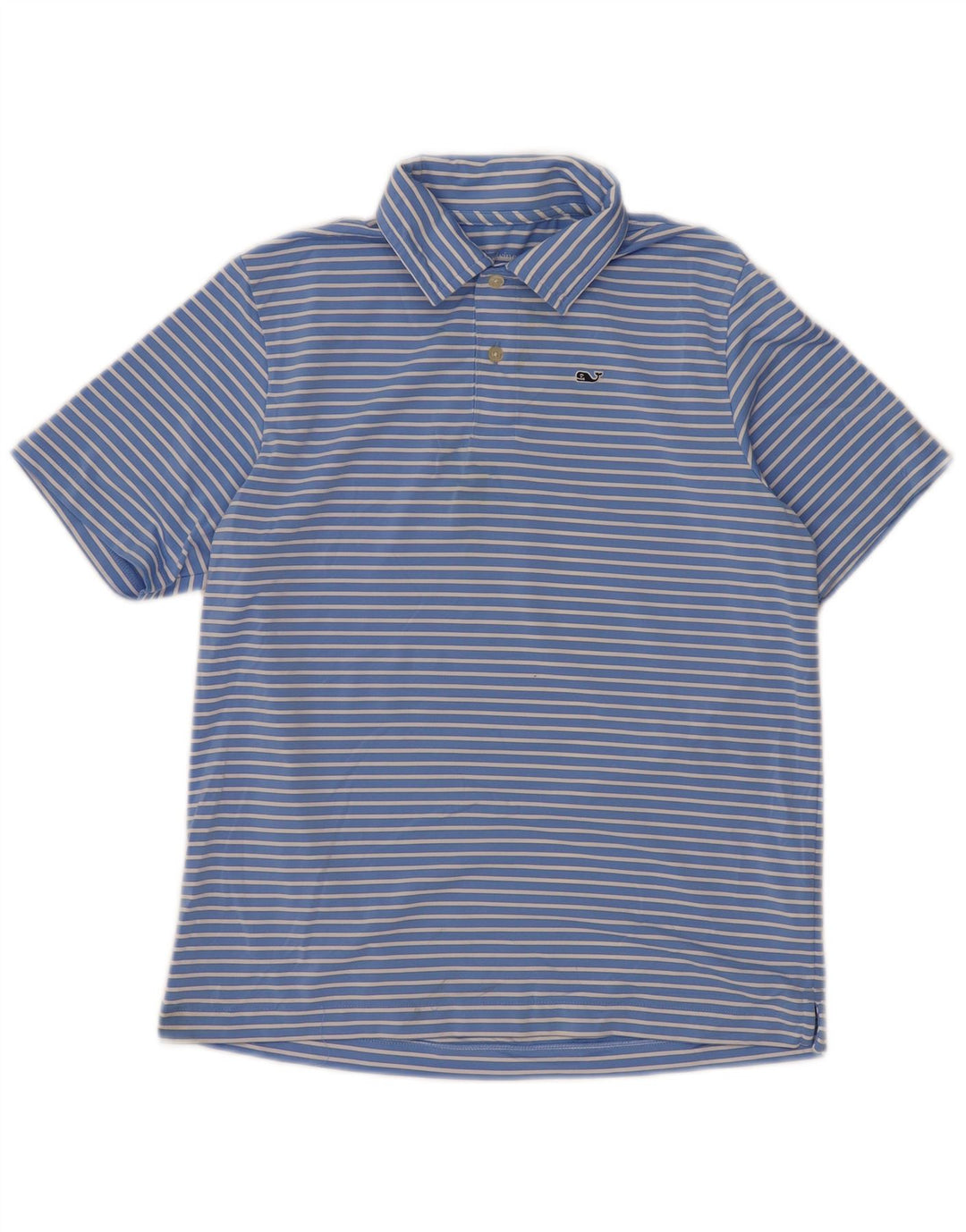 VINEYARD VINES Boys Polo Shirt 15-16 Years Large  Blue Striped Polyester