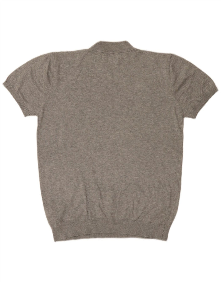 ZARA Womens Short Sleeve Turtle Neck Jumper Sweater UK 16 Large Grey