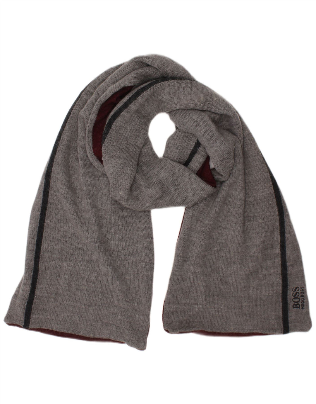 Hugo Boss Mens Rectangle Scarf One Size Grey Polyacrylic