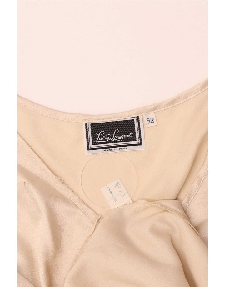 Luisa Spagnoli Womens Crop Vest Top IT 42 2XL Beige Polyester