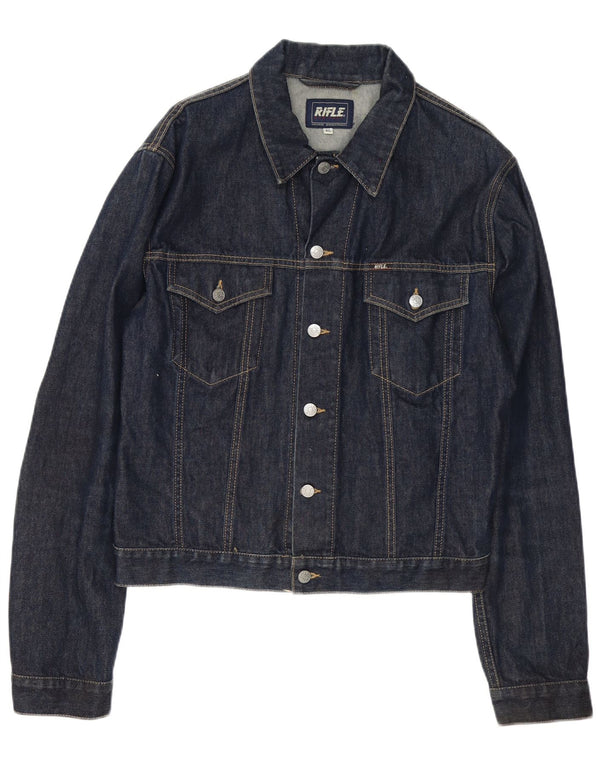 Rifle Mens Denim Jacket UK 42 XL Blue Cotton