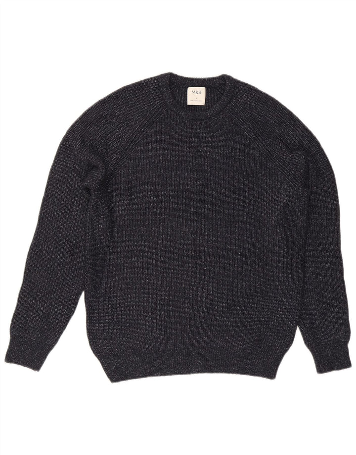 Marks & Spencer Mens Crew Neck Jumper Sweater Small Navy Blue Polyamide