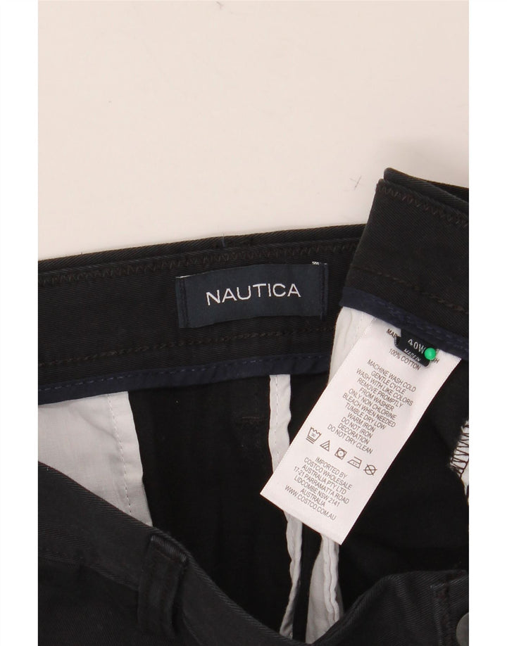 NAUTICA Mens Chino Shorts W40 XL Black Cotton