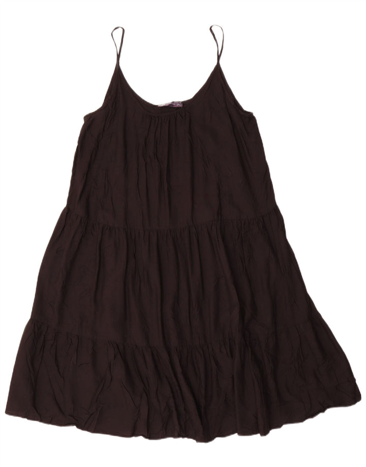 Marks & Spencer Womens Slip Dress UK 12 Medium Black Viscose
