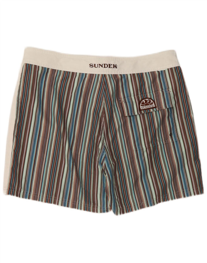 SUNDEK Mens Swimming Shorts Medium  Multicoloured Striped Polyester