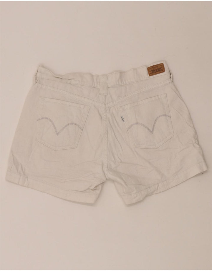 LEVI'S Womens 515 Denim Shorts US 8 Medium W30 White Cotton