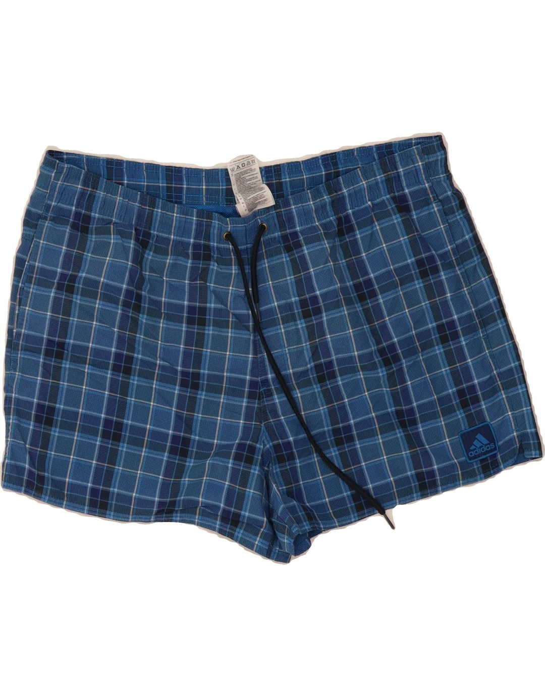 ADIDAS Mens Swimming Shorts Large  Blue Check Polyester Vintage Adidas and Second-Hand Adidas from Messina Hembry 