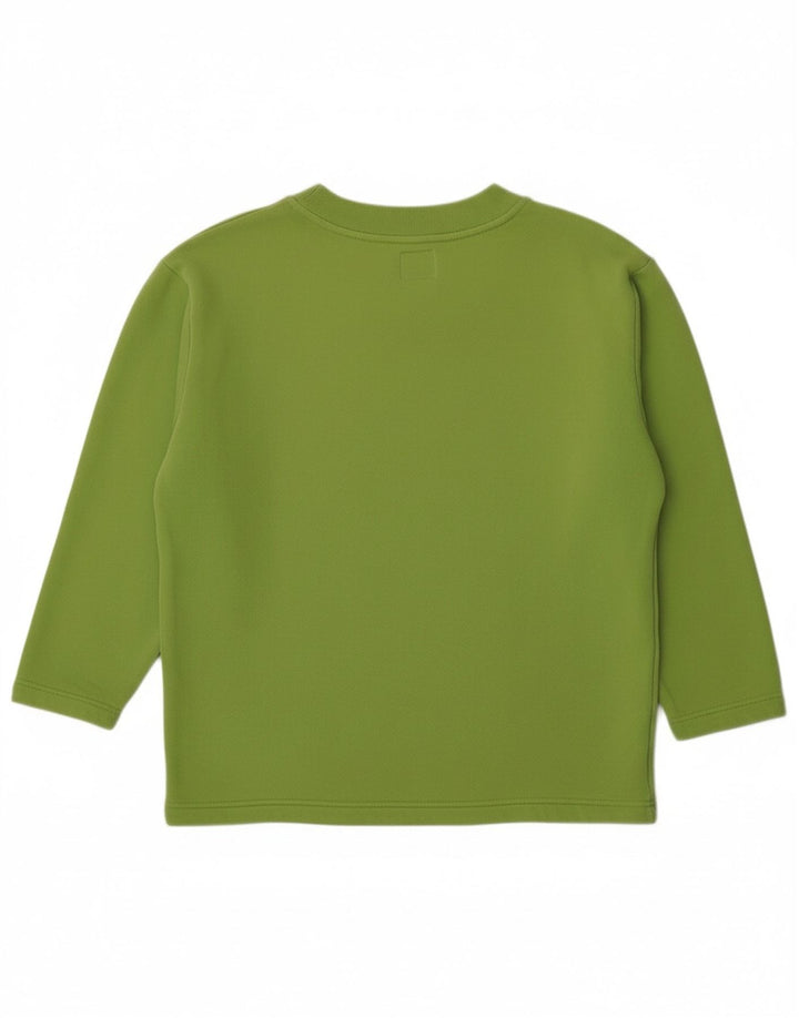 BENETTON Womens Graphic Oversized Sweatshirt Jumper UK 10 Small Green