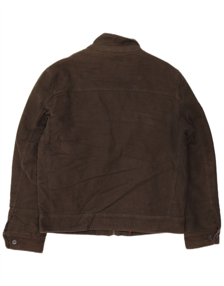 MARKS & SPENCER Mens Bomber Jacket UK 38 Medium Brown Cotton
