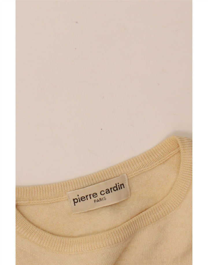 PIERRE CARDIN Womens Boat Neck Jumper Sweater UK 12 Medium Beige