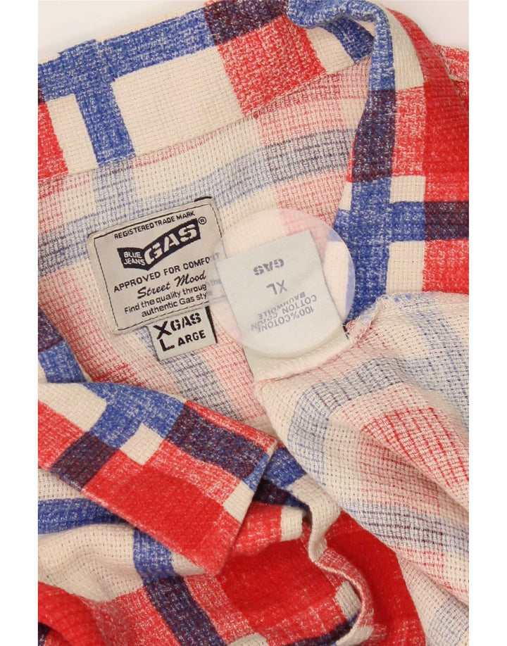 Gas Mens Shirt XL Red Check Cotton