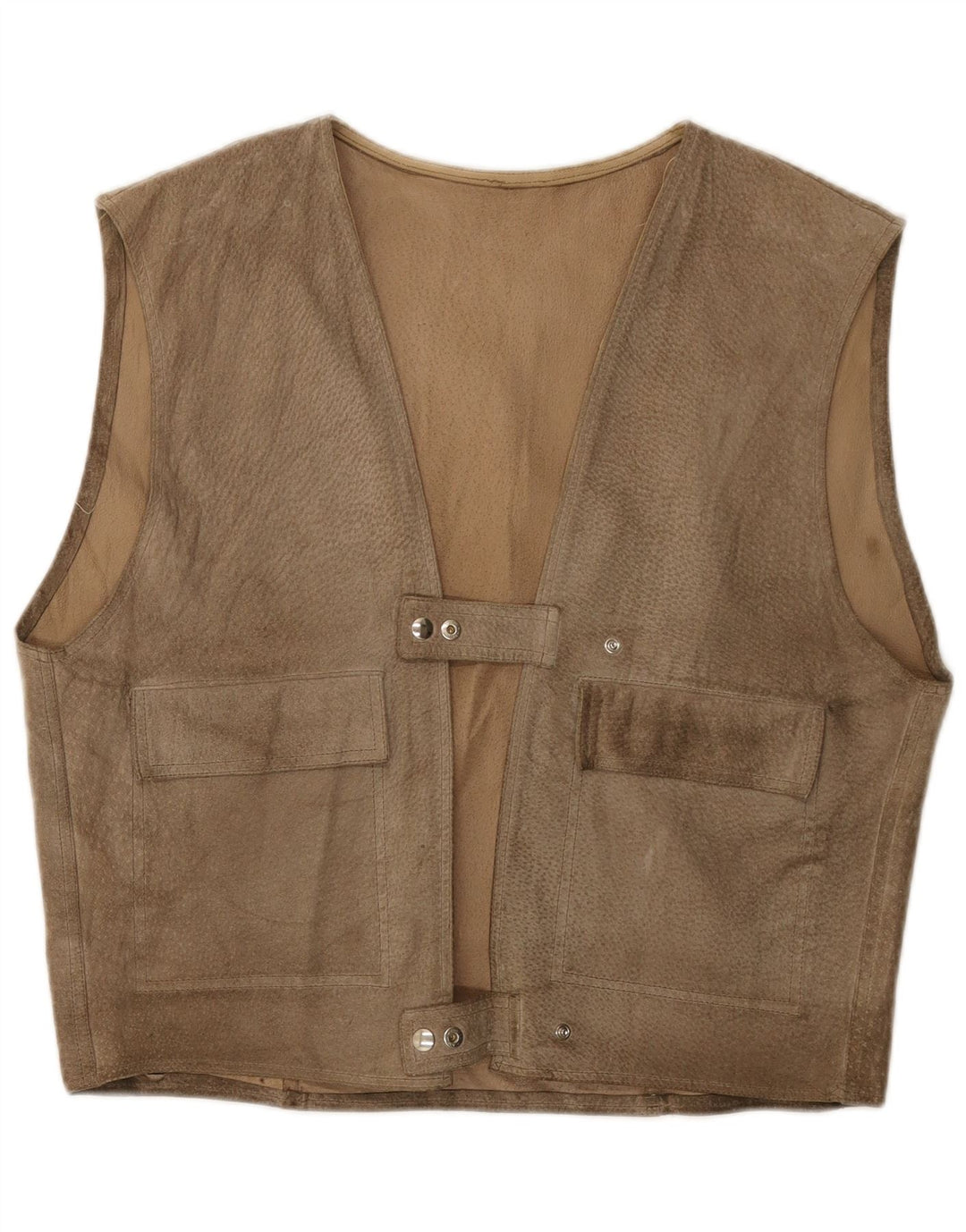Vintage Mens Suede Waistcoat Medium Beige