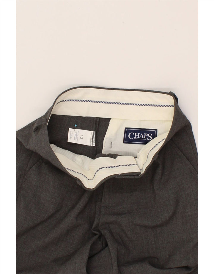 CHAPS Boys Straight Suit Trousers 11-12 Years W26 L26  Grey Polyester Vintage Chaps and Second-Hand Chaps from Messina Hembry 