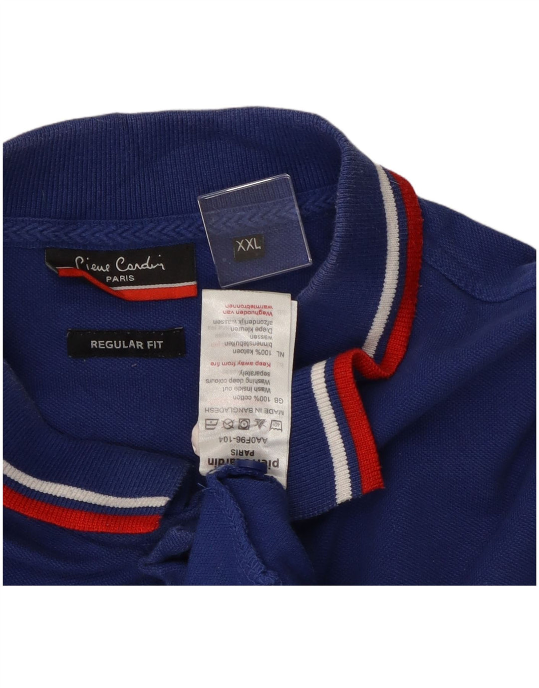 Pierre Cardin Mens Regular Fit Polo Shirt 2XL Blue Cotton