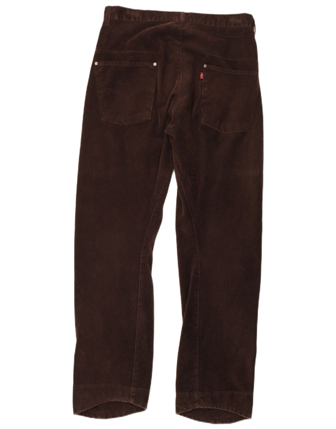 LEVI'S Mens Straight Corduroy Trousers W33 L32 Brown Polyester