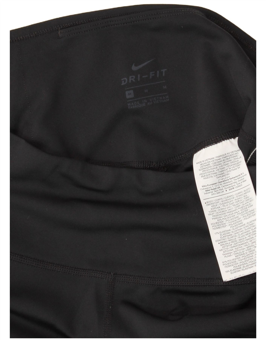 NIKE Womens Dri Fit Graphic Capri Leggings UK 12 Medium  Black Colourblock