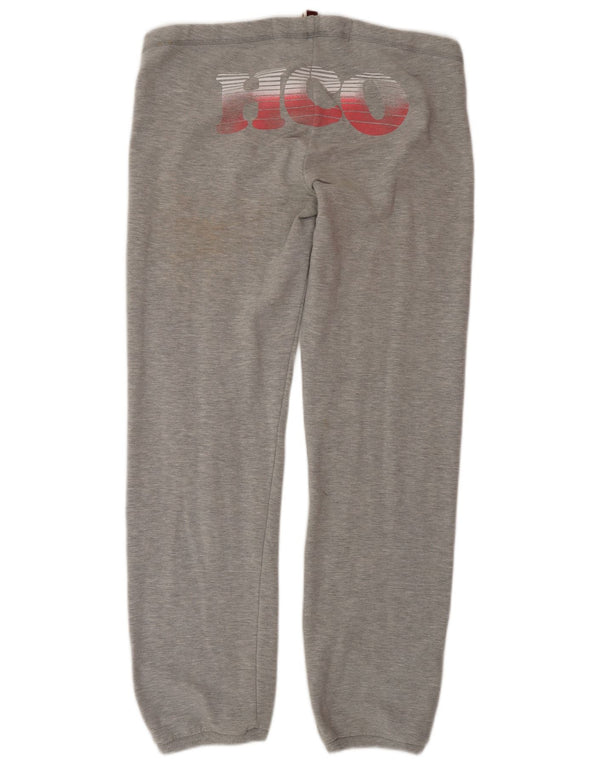 Hollister Womens Graphic Tracksuit Trousers Joggers UK 14 Medium Grey