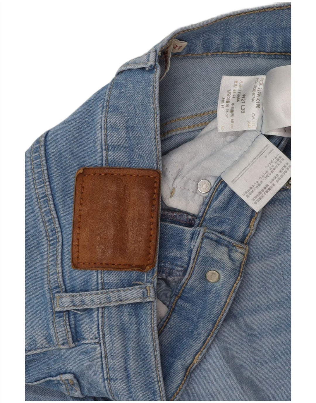 LEVI'S Womens Mile High Super Skinny Jeans W27 L28 Blue Cotton