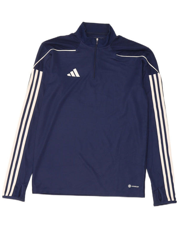 Adidas Mens Aeroready Slim Fit Pullover Tracksuit Top Small Navy Blue