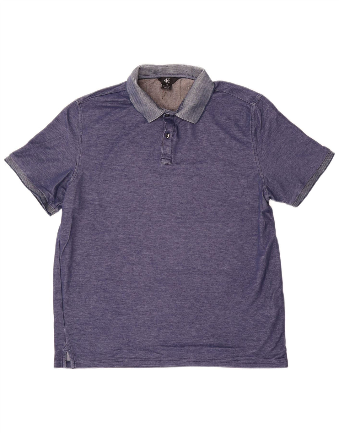 CALVIN KLEIN Mens Polo Shirt Large Blue Cotton