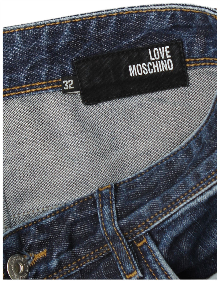 Moschino Mens Straight Jeans W32 L31 Blue Cotton