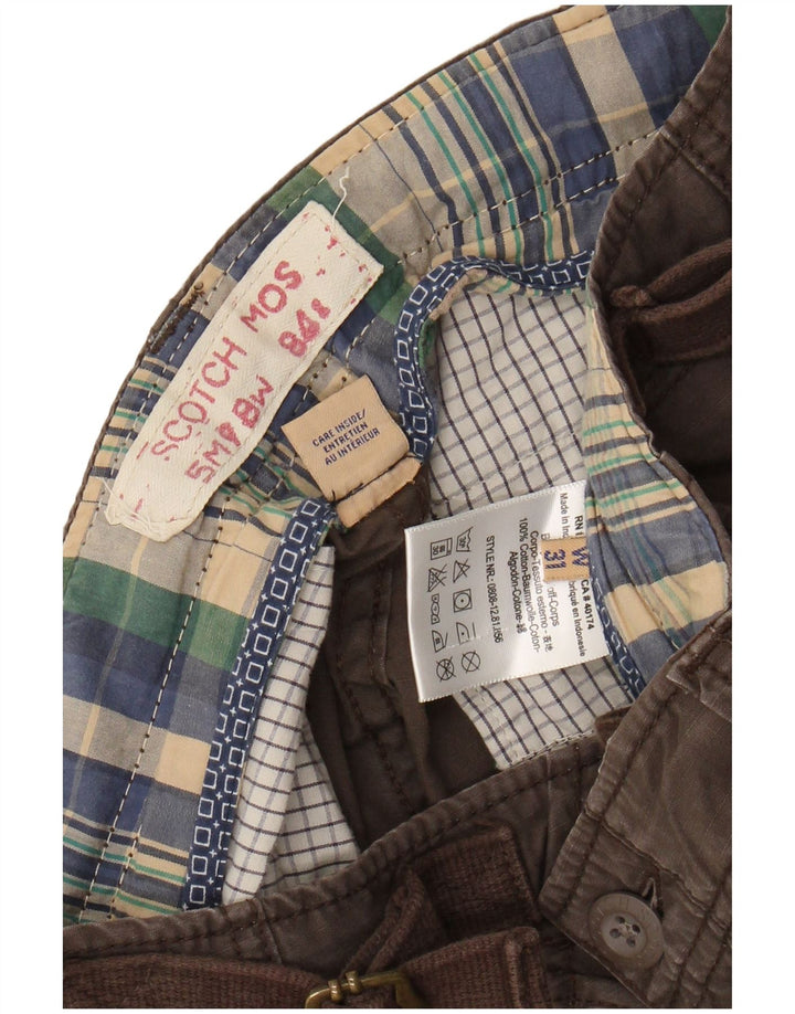 Scotch & Soda Mens Cargo Shorts W31 Medium Brown Cotton