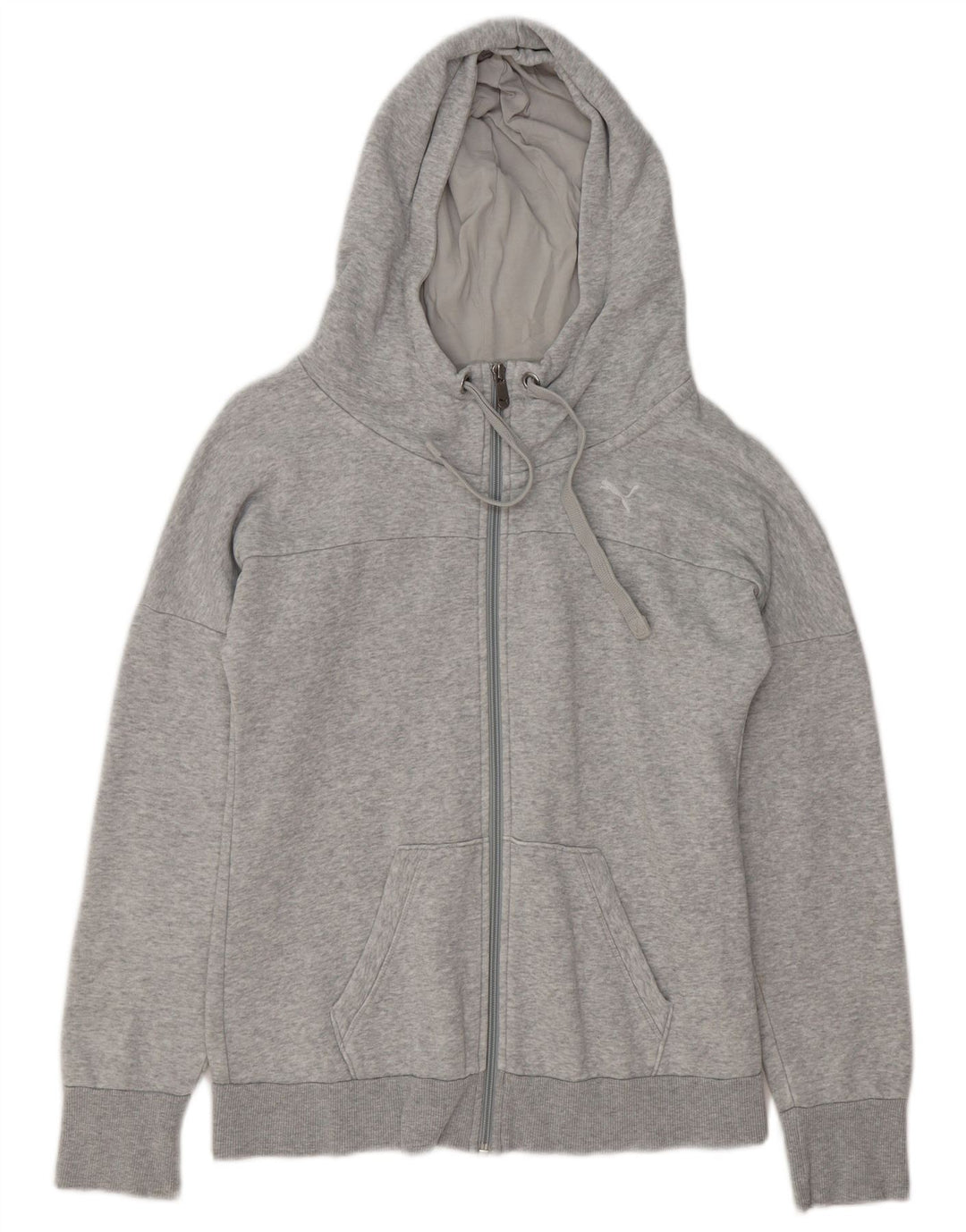 PUMA Womens Zip Hoodie Sweater UK 12 Medium Grey
