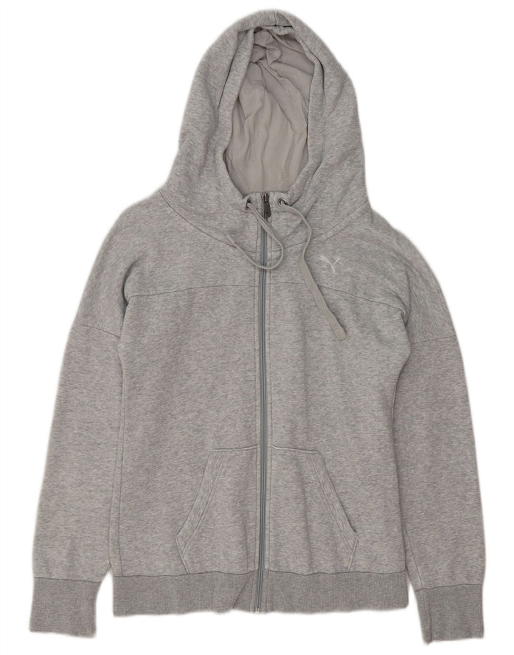 PUMA Womens Zip Hoodie Sweater UK 12 Medium Grey