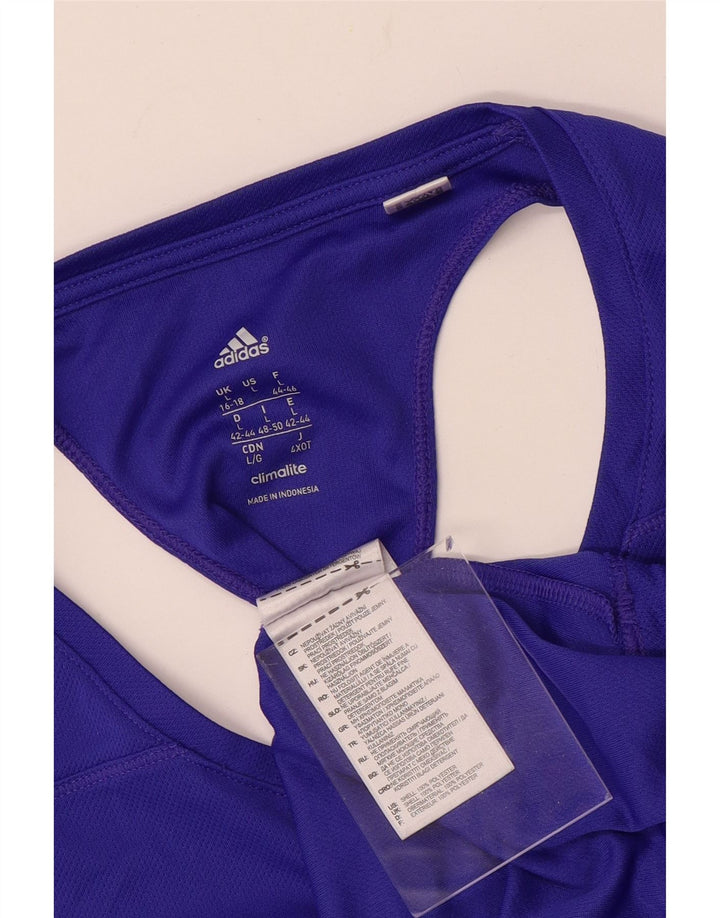 ADIDAS Womens Climalite Vest Top UK 16/18 Large Purple Polyester
