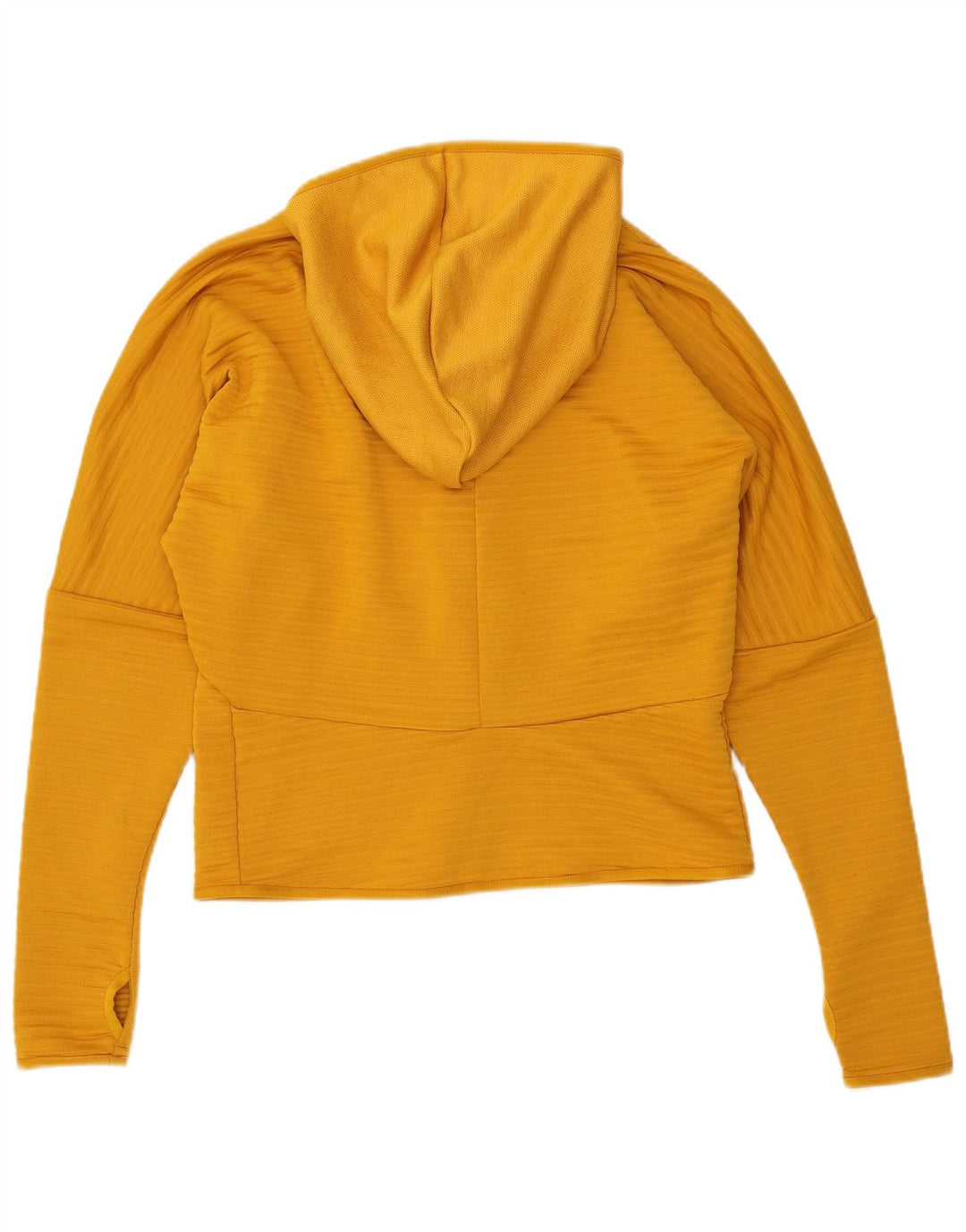 ADIDAS Womens Zip Hoodie Sweater UK 12/14  Medium Yellow