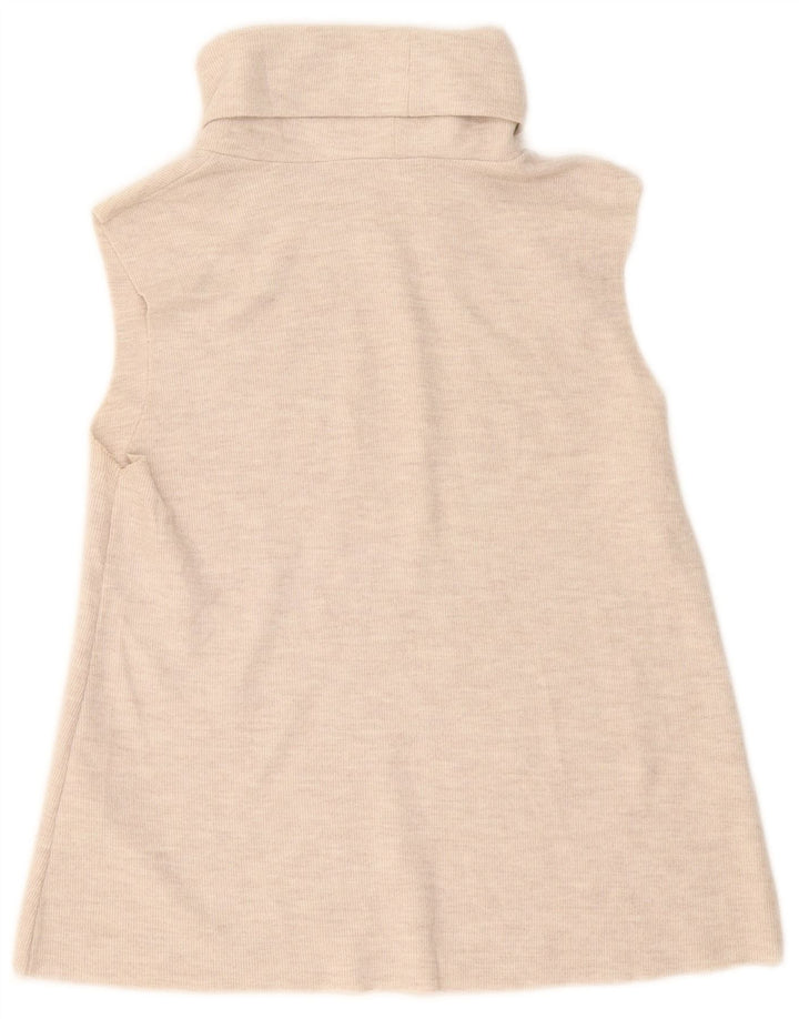 Zara Womens Vest Top UK 12 Medium Off White Cotton