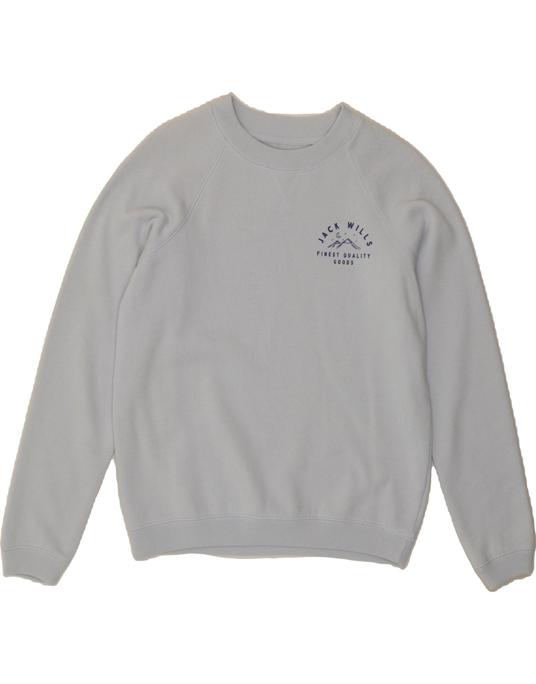 JACK WILLS Womens Graphic Sweatshirt Jumper UK 10 Small Blue Vintage Jack Wills and Second-Hand Jack Wills from Messina Hembry 